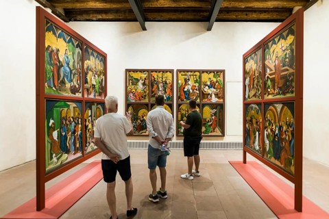 Interior view, Museum Unterlinden, Musée Unterlinden, Colmar, Alsace, France, Europe