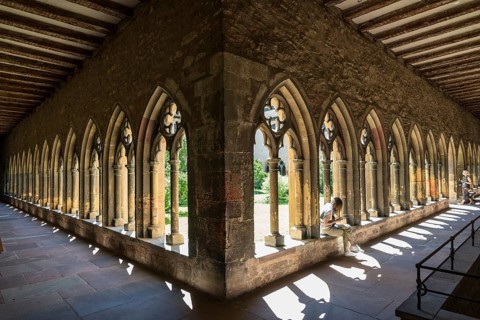 Cloister, Unterlinden Museum, Musée Unterlinden, Colmar, Alsace, France, Europe