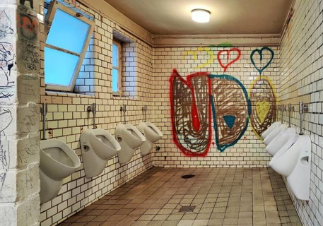 Public men's toilet at the town hall, interior view, Bochum, Ruhr area, North Rhine-Westphalia,