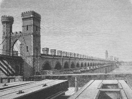 The Nile Barrage, Dam wall, Aswan around 1890, Egypt, Historical, digitally restored reproduction