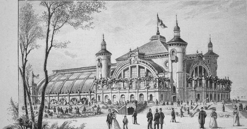 The Gesellschaftshaus and Palmenhaus in Leipzig in 1890, Germany, Historical, digitally restored