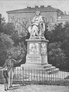 The Schubert Monument, Franz Schubert, in Vienna, in 1890, Austria, Historical, digitally restored