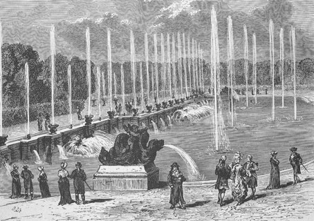 Water Art in the Palace Park of Versailles, c. 1880, France, Historical, digitally restored