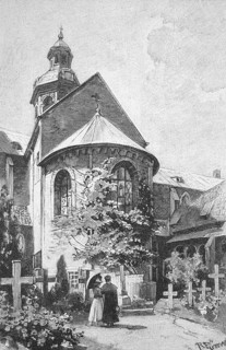 The 1000-year-old rosebush at Hildesheim Cathedral, around 1880, Lower Saxony, Germany, Historical,