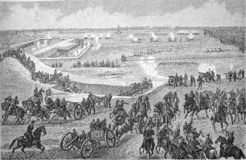 On the artillery firing range, firing exercises of the mounted and field artillery, manoeuvres