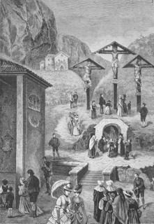 Crucifixion group on the Calvary at the Church of the Holy Sepulchre on Mount Virgl in Bolzano,