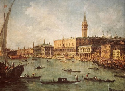 Painting by Francesco Guardi (b. 5 October 1712 in Venice. d. 1 January 1793 in Venice), Italian
