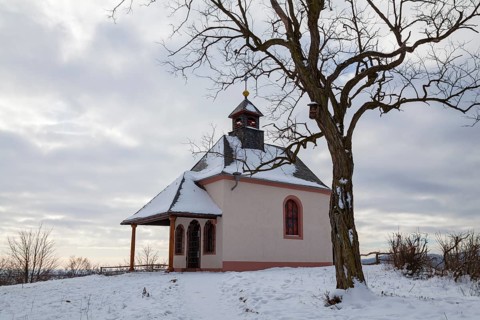 Mater Dolorosa Chapel on the hilltop of the Kleine Kalmit, Ilbesheim, Southern Palatinate,