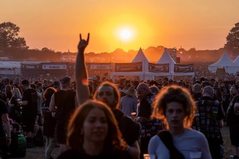 Evening atmosphere at the Wacken Open Air in Wacken. The traditional metal festival takes place