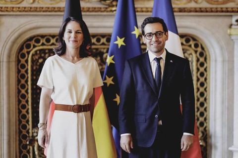 (L-R) Annalena Bärbock (Alliance 90/The Greens), Federal Foreign Minister, and Stephane Sejourne,