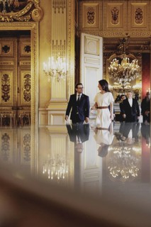 (R-L) Annalena Bärbock (Alliance 90/The Greens), Federal Foreign Minister, and Stephane Sejourne,