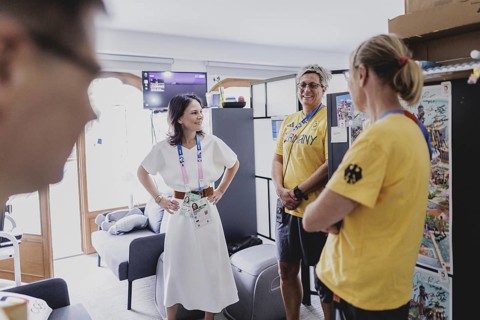 Annalena Bärbock (Bündnis 90/Die Grünen), Federal Foreign Minister, photographed during the Olympic