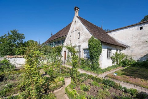 Cell house and historic herb garden, Ittingen Charterhouse, Warth-Weiningen near Frauenfeld, Canton