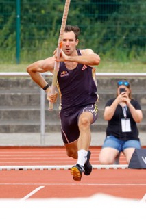 Niklas Kaul, German decathlete and Paris 2024 Olympian, during a triple competition as part of the