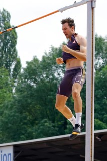 Niklas Kaul, German decathlete and Paris 2024 Olympian, during a triple competition as part of the