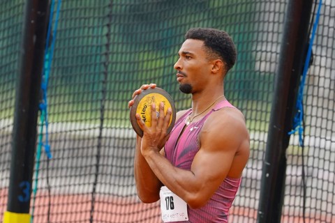 Leo Neugebauer, German decathlete and Paris 2024 Olympic participant, in a triple competition as