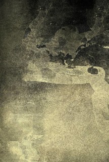 Abstract image with dark tones and grainy texture, evoking a mysterious atmosphere