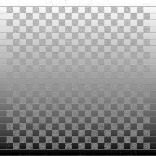 Digital art featuring a gray scale checkerboard pattern with a gradient effect and textured