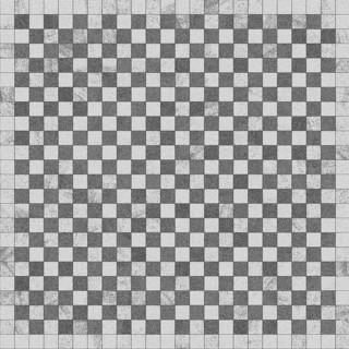 A black and white checkerboard pattern with a textured appearance and grid layout