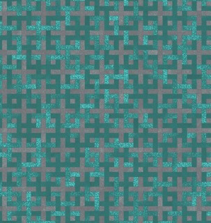 Geometric pattern with teal and gray rectangles creating an abstract, woven mosaic effect