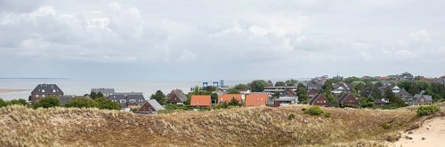 View of the village, Wittdün, Amrum, North Sea island, North Frisia, Schleswig-Holstein, Germany,