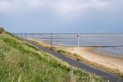 Promenade on the North Sea coast, Wittdün, Amrum, North Sea island, North Frisia,