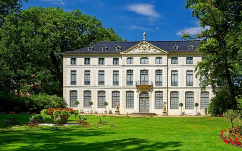 Summer palace and park, residential town of Greiz, Thuringia, Germany, Europe