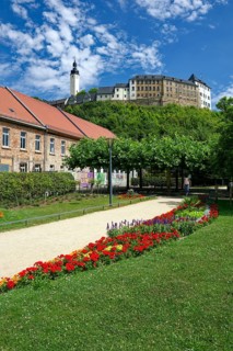 Princely Greiz Park and Upper Castle, residential town of Greiz, Thuringia, Germany, Europe