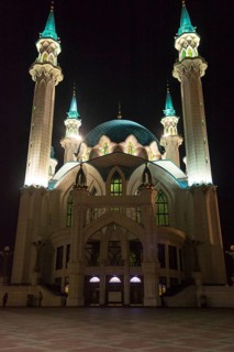 Famous tourist attraction, modern architecture in the center of Kazan. Islam and traveling