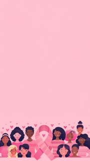 Women Unite for Breast Cancer Awareness. Vertical size, AI generated