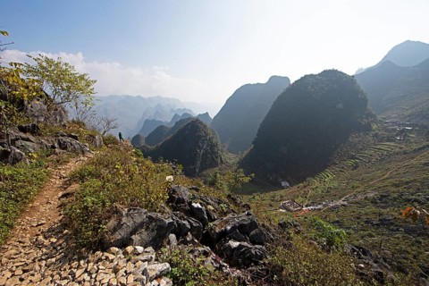Karst rocks in the Dong Van Karst Plateau UNESCO Global Geopark, Ha Giang Province, Vietnam, Asia