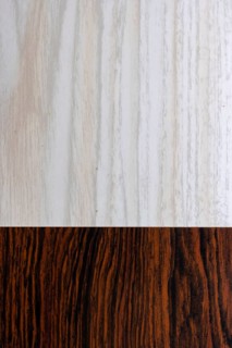 Vertical image of the texture of varnished wood of two colors white and brown, AI generated