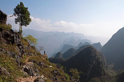 Karst rocks in the Dong Van Karst Plateau UNESCO Global Geopark, Ha Giang Province, Vietnam, Asia