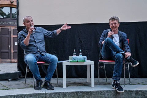 Germany, Berlin, 25.07.2024, Summer in the Courtyard, open-air film series with Knut Elstermann