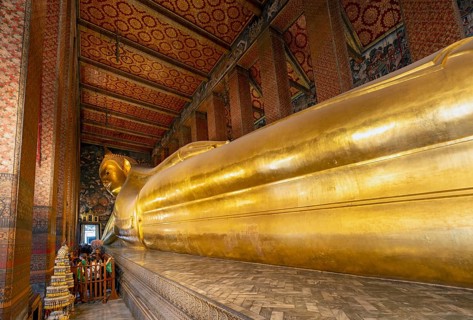 Reclining Buddha statue, Wat Pho complex, Bangkok, Thailand, Asia