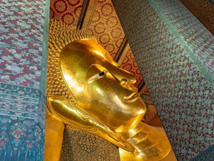 Reclining Buddha statue, Wat Pho complex, Bangkok, Thailand, Asia