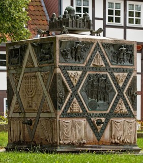 Synagogue memorial at the original site of the synagogue on the Lappenberg, Hildesheim, Lower