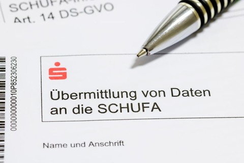Form, transmission of data to Schufa, credit information, Kreissparkasen, biros