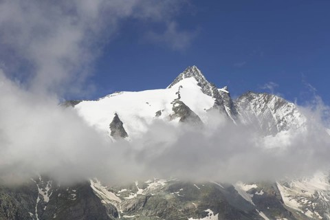 Grossglockner, GroÃŸglockner and the Adlersruhe and Erzherzog-Johann Hütte in the Hohe Tauern