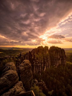 Schrammstein View in the Elbe Sandstone Mountains