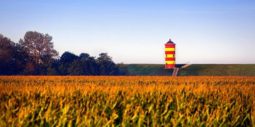 Pilsum Lighthouse, Pilsum, Krummhörn, East Frisia, Lower Saxony, North Sea, Germany, Europe