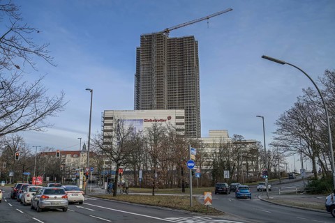 Construction site residential building Überlin, Steglitzer Kreisel, SchlossstraÃŸe, Steglitz,