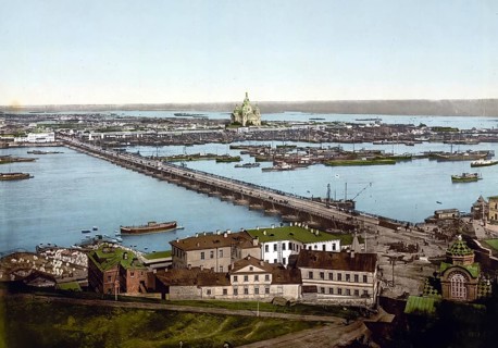 The Bridge of Fire, Nigni-Novgorod, Nizhnii Novgorod, Russia, c. 1890, Historic, digitally enhanced