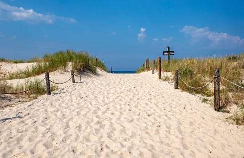 Sandy trail, Slovincian National Park, Slowinski Park Narodowy, Poland, Europe