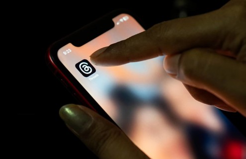 Guwahati, India. 6 July 2023. In this photo illustration, a person browsing the app Threads from