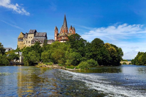 Limburg Cathedral St. George and Limburg Castle, also called Limburg Castle above the river Lahn,