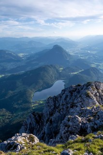 Evening mood View from Scheffauer on Hintersteiner See and Inntal, Kaisergebirge, Wilder Kaiser,
