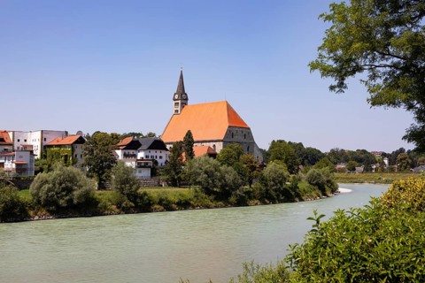 Collegiate Church, Laufen an der Salzach, Rupertiwinkel, Upper Bavaria, Bavaria, Germany, Europe
