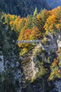 Tourists on the Marienbrücke, Schwangau near Füssen, AllgÃ¤u, Bavaria, Germany, Füssen, Bavaria,