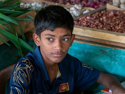 Sinhalese boy, Asian eyes, portrait, Sri Lanka, Asia